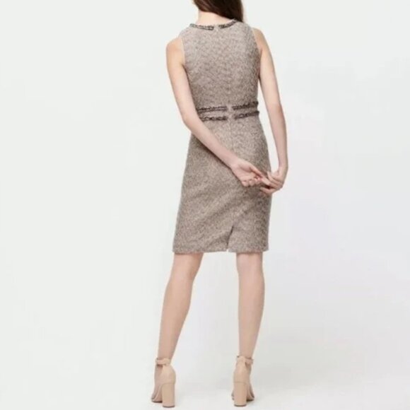 J. Crew Collection Twinkle Tweed Dress Size 00 Metallic Braided Trim AC411 - Picture 3 of 16
